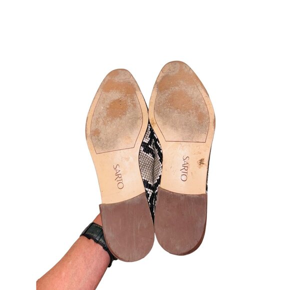 Franco Sarto Womens Snakeskin Print Loafers 7.5 City Quiet Luxury Office Wear - Picture 9 of 11